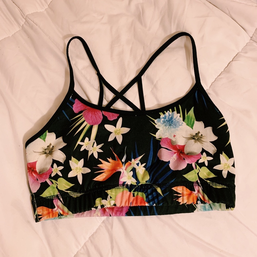 Tropical Print Sports Bra